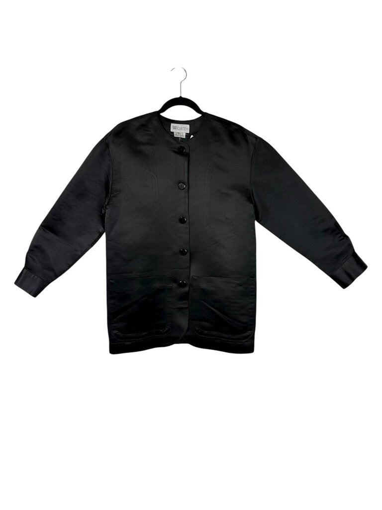 WORTH SATIN SILK BUTTON DOWN