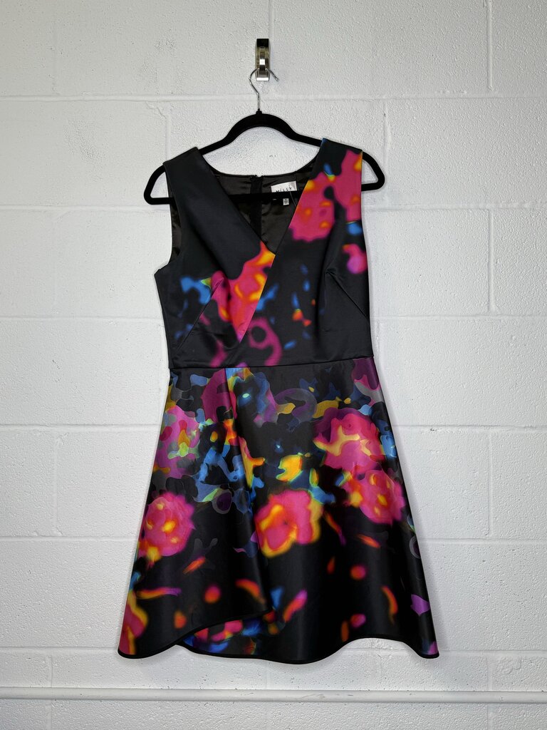 MILLY ABSTRACT FLORAL SLEEVELESS DRESS