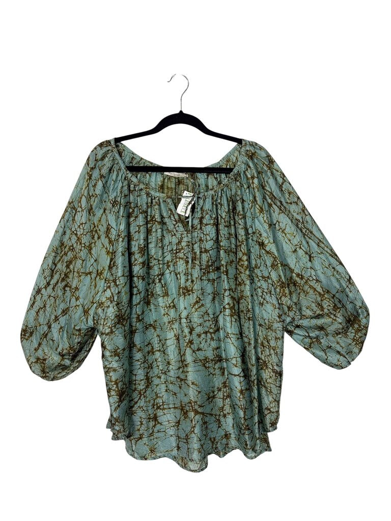 MES DEMOISELLES MARBLE SILK BLOUSE