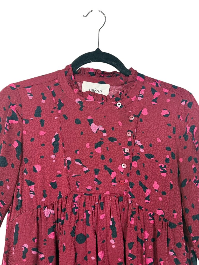 BA&SH GEO PRINT BABYDOLL DRESS