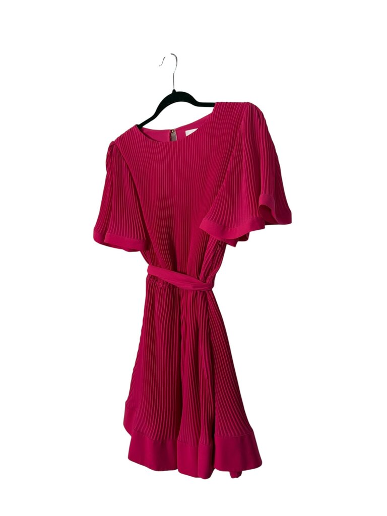 MILLY FLOWY PLEAT DRESS WITH TIE BELT