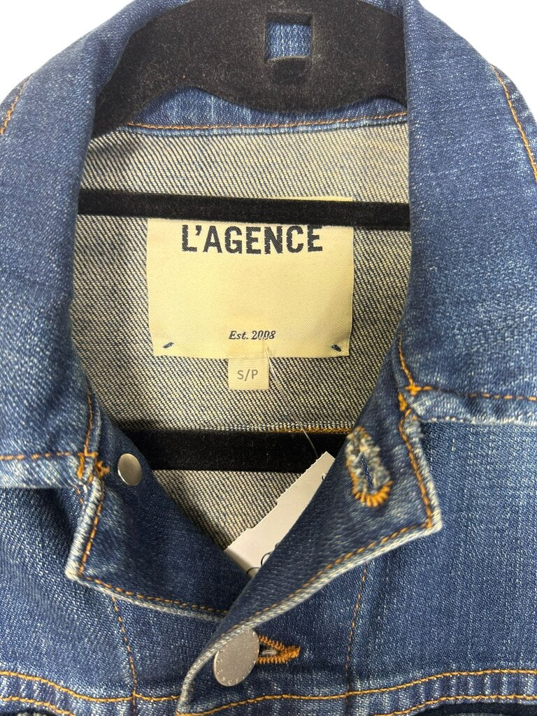 L'AGENCE DISTRESSED DENIM JACKET
