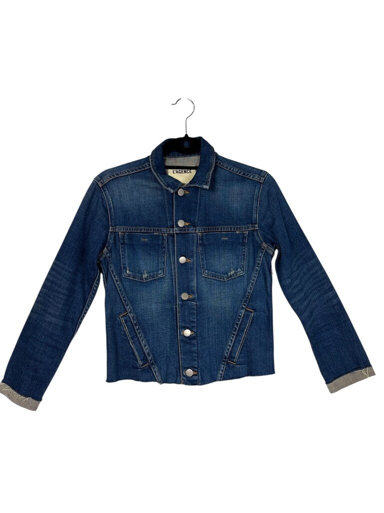 L'AGENCE DISTRESSED DENIM JACKET