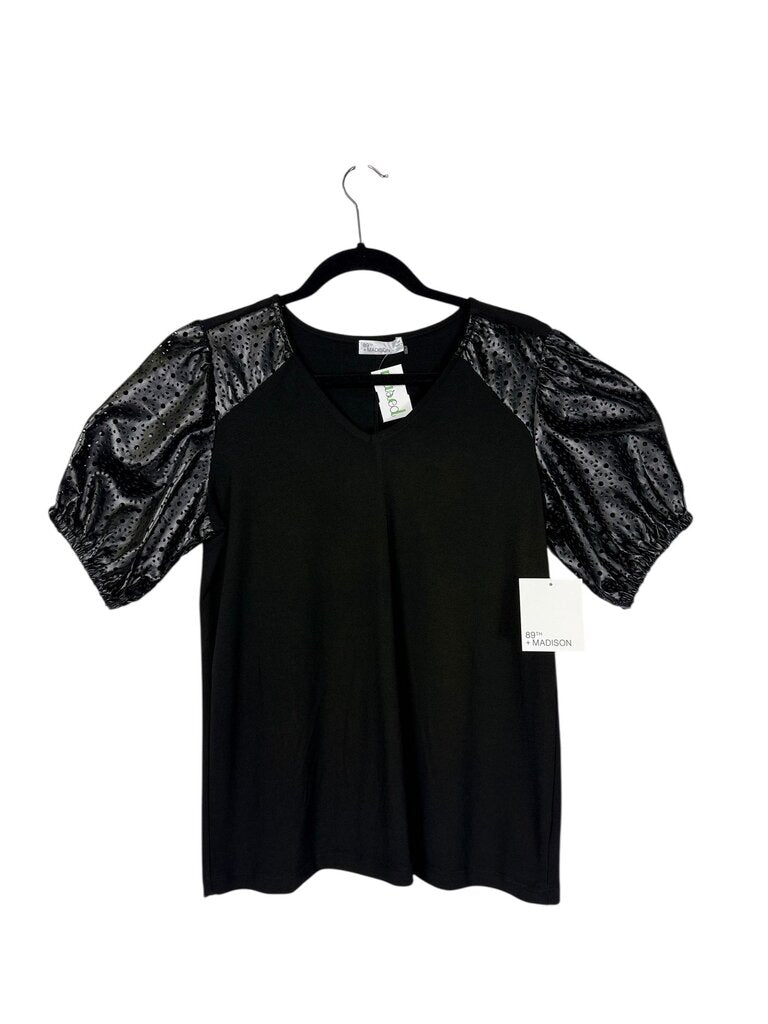 89TH MADISON CUTOUT LEATHER BLOUSE