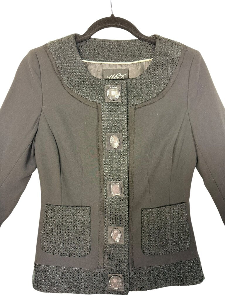WHBM tweed and mesh gem blazer