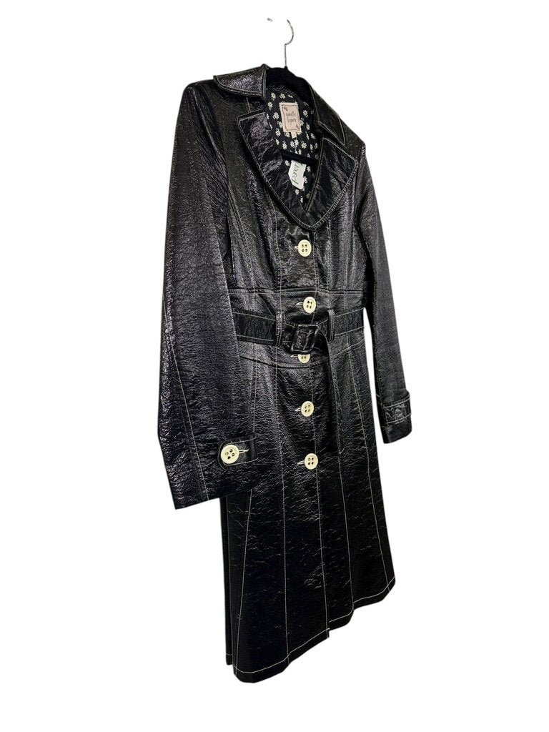 NANETTE LEPORE CRINKLE BELTED TRENCH