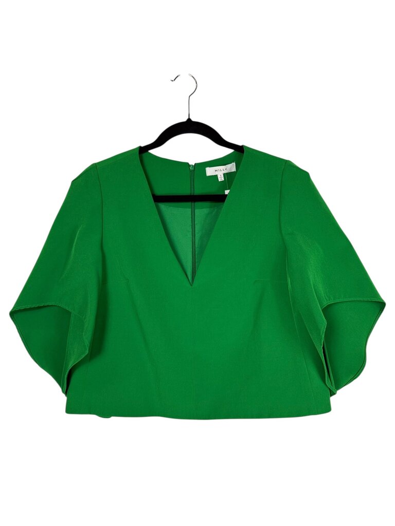 MILLY CROPPED FLUTTER BLOUSE