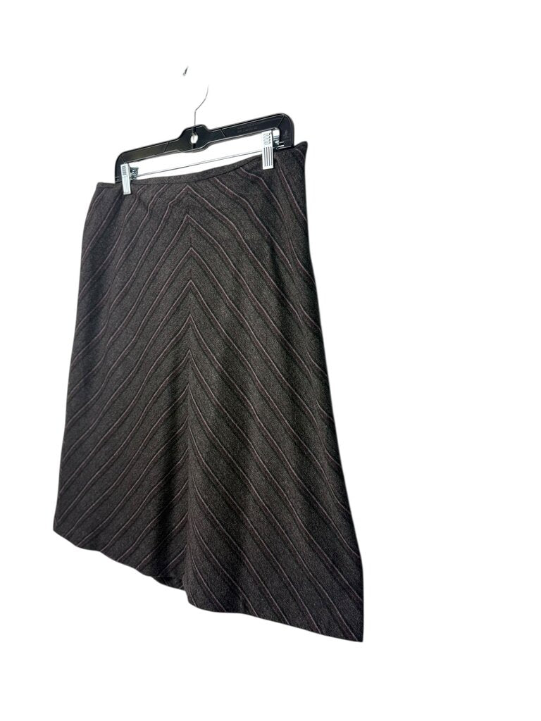 LOFT WOOL STRIPED MIDI SKIRT