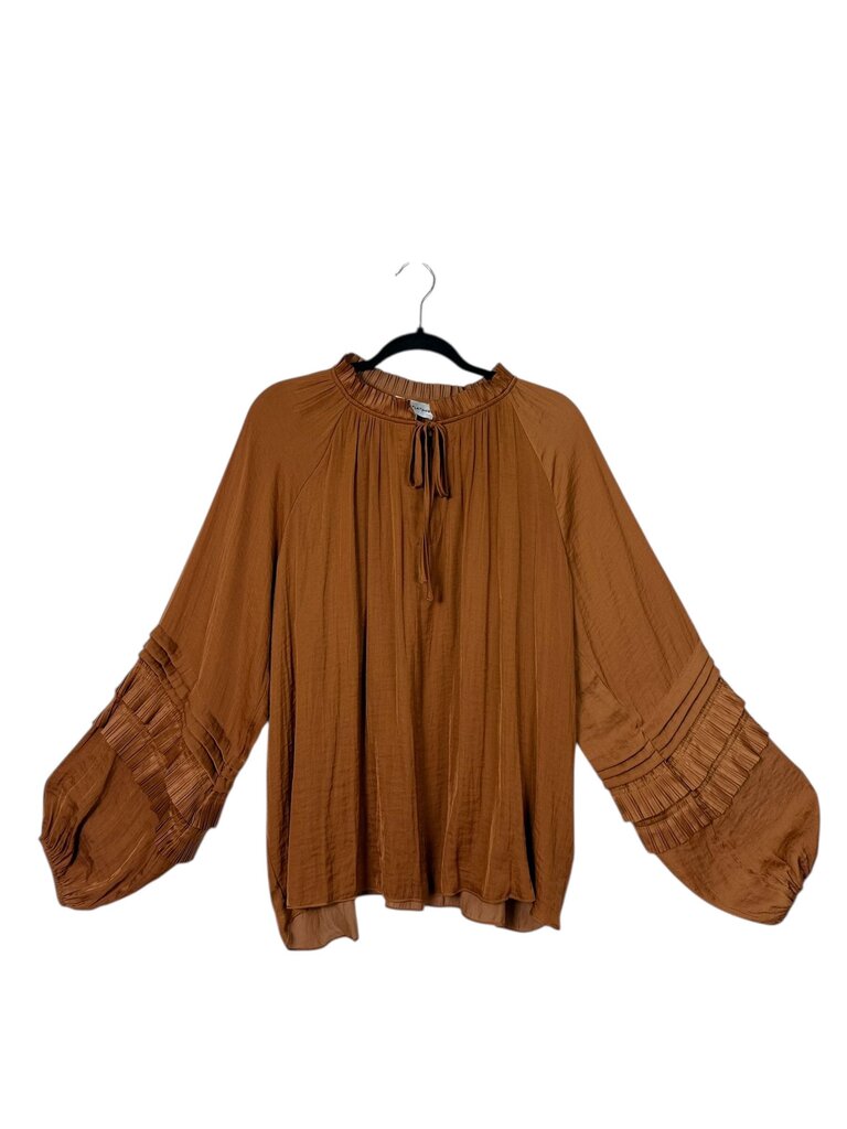 GIBSON LATIMER TIE SLEEVE BLOUSE