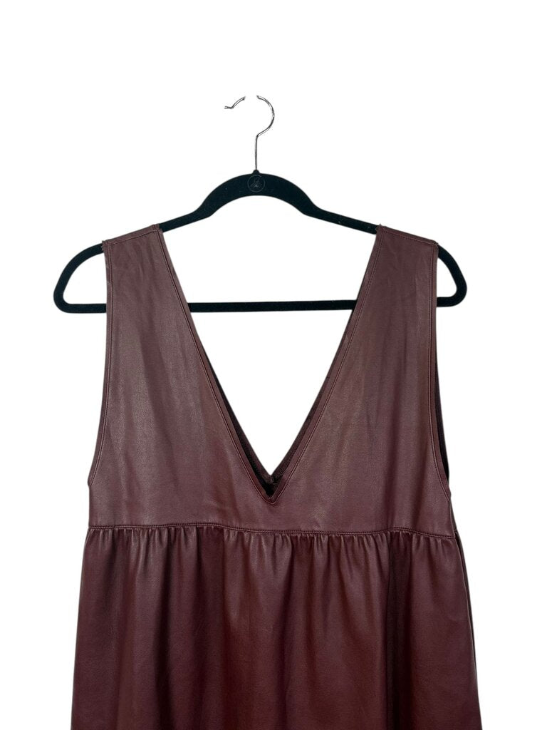 ZARA FAUX LEATHER BABYDOLL DRESS