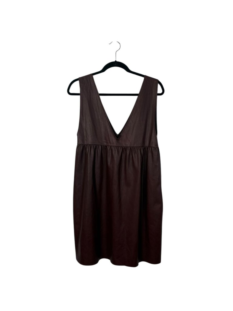 ZARA FAUX LEATHER BABYDOLL DRESS