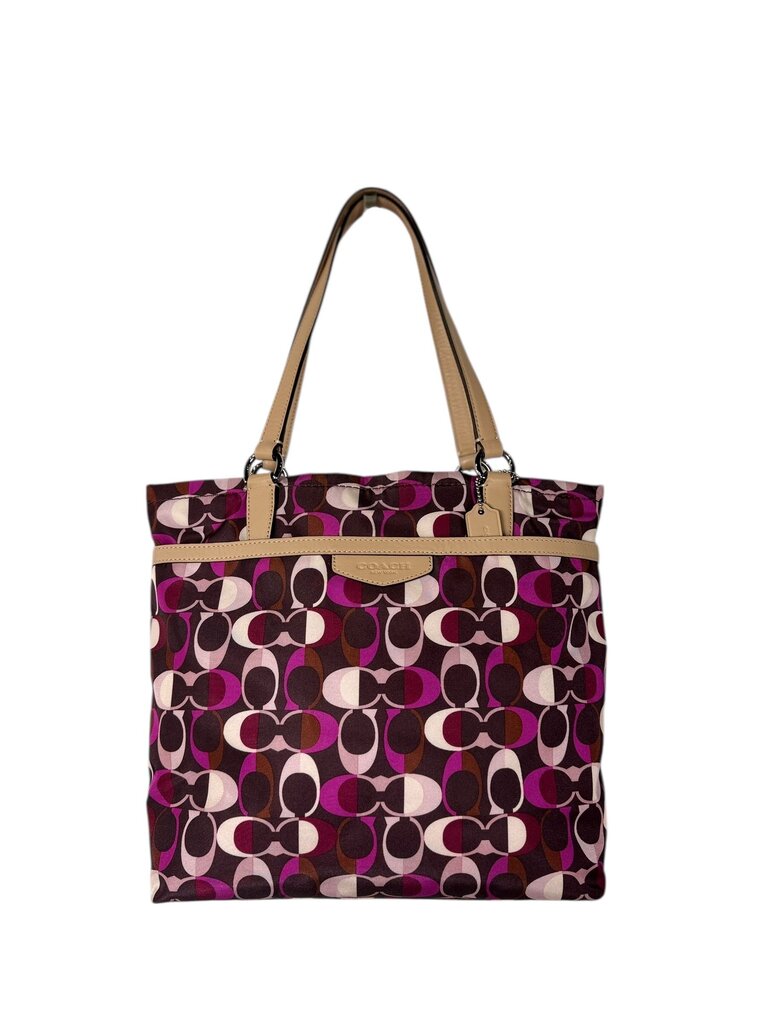 COACH NYLON LOGO PRINT TOTE