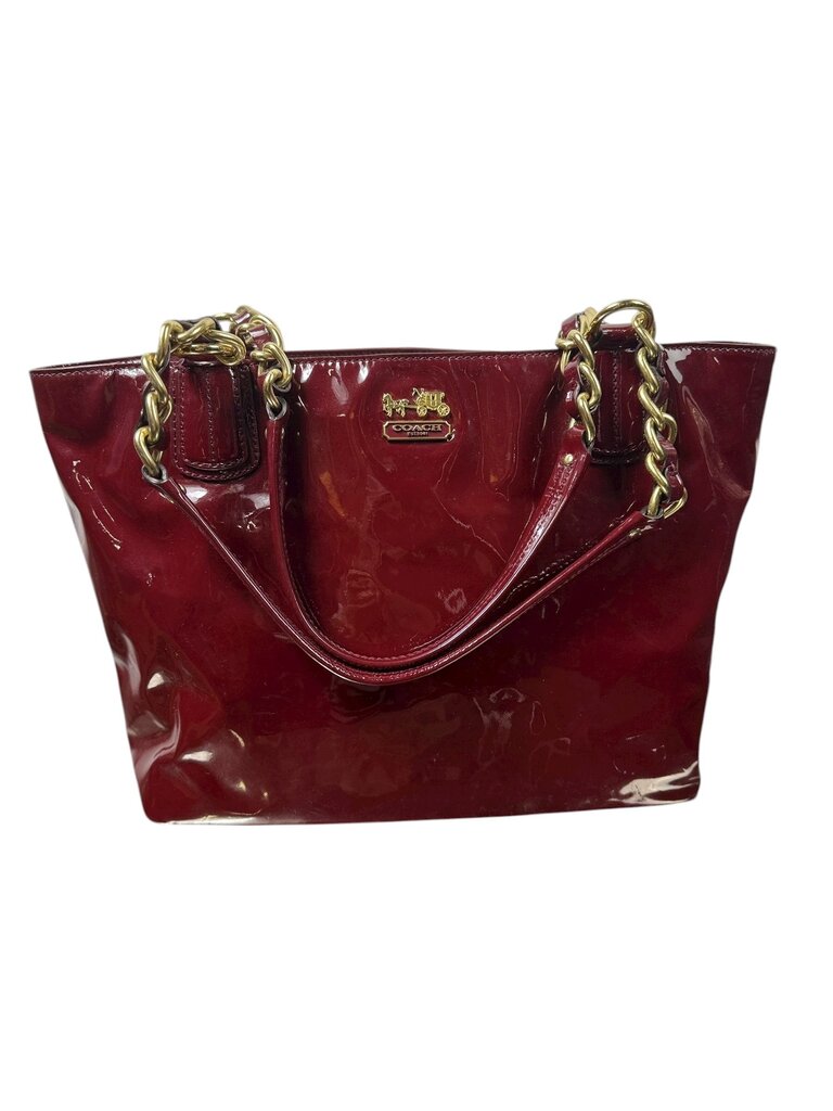 COACH RED PATENT TOTE BAG
