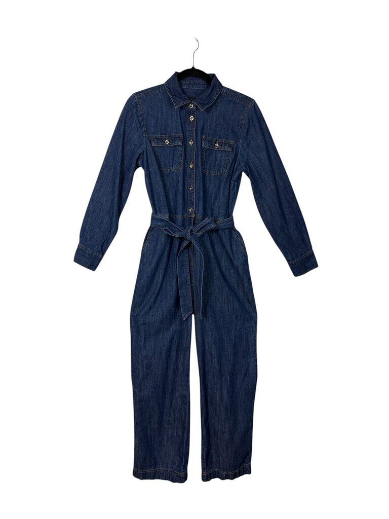 TALBOTS DENIM BELTED JUMPSUIT