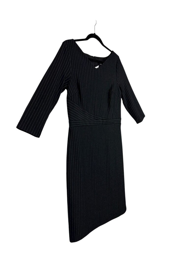 ANN TAYLOR PINSTRIPE MIDI DRESS