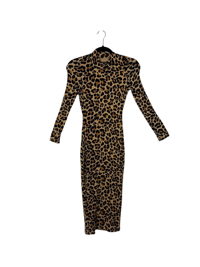 JLUXLABEL MOCK NECK CHEETAH MIDI DRESS