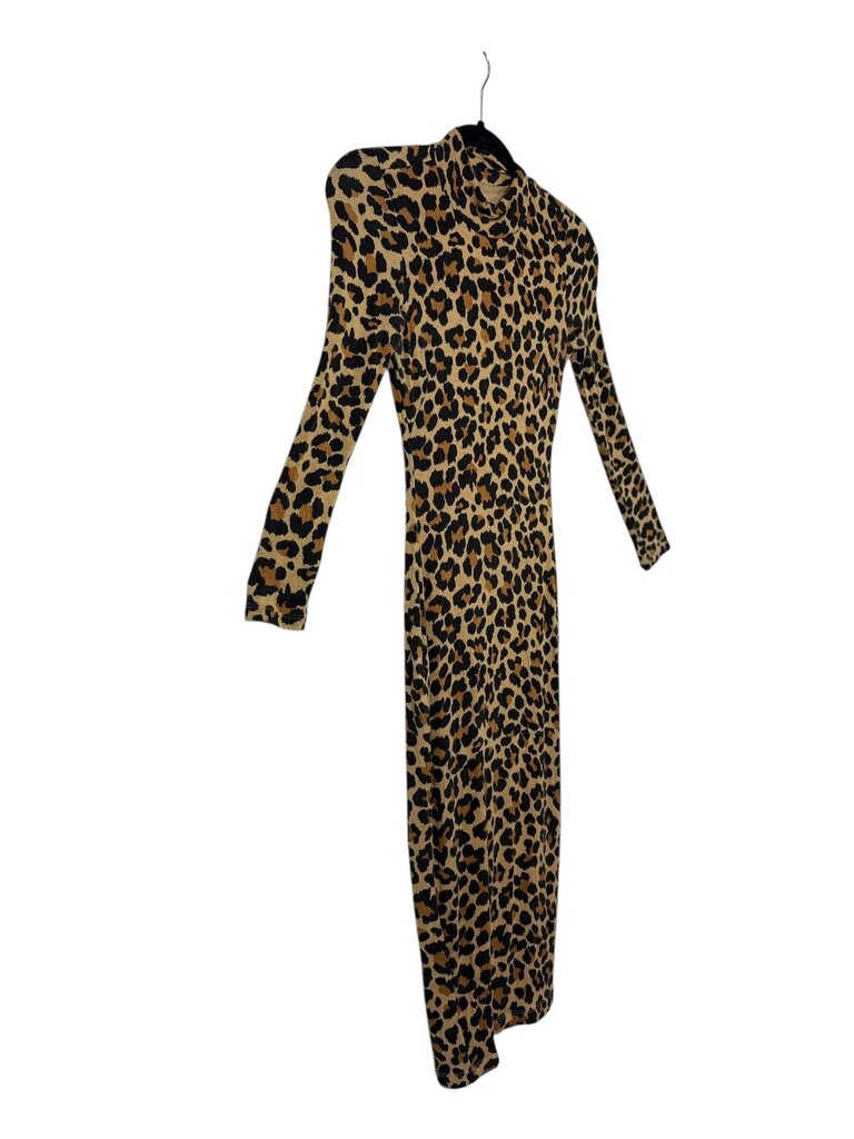 JLUXLABEL MOCK NECK CHEETAH MIDI DRESS