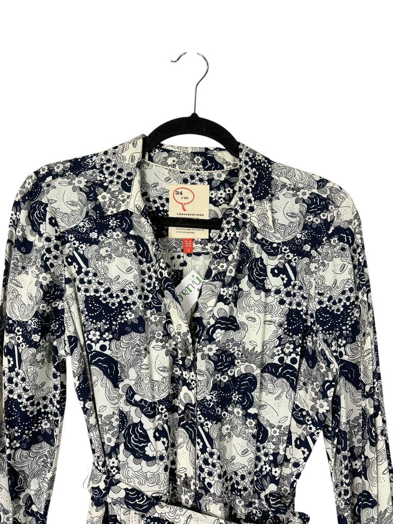 ANTHROPOLOGIE FLORAL FACES SHIRT DRESS