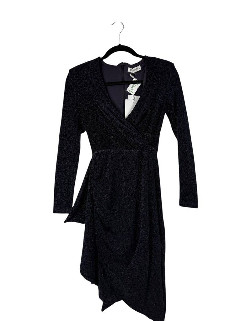 FRESH SHOULD SHIMMER WRAP MIDI DRESS