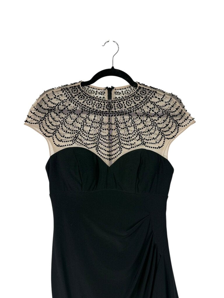 XSCAPE ILLUSION NECK GOWN