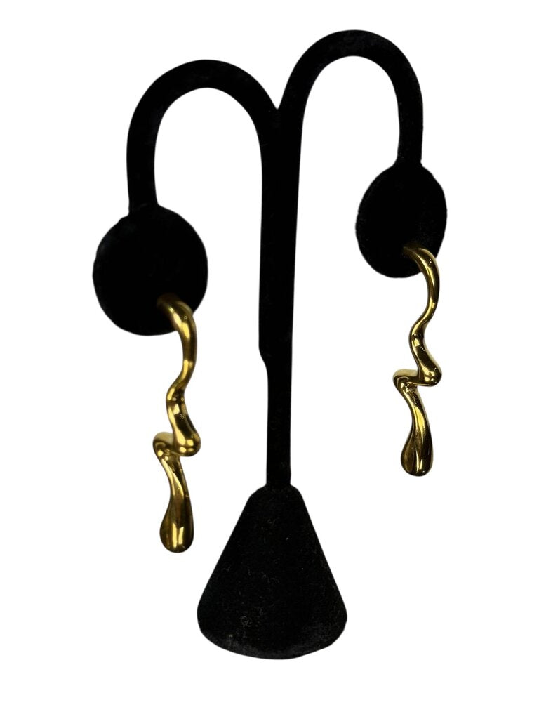 ABSTRACT WAVY DROP POST EARRING