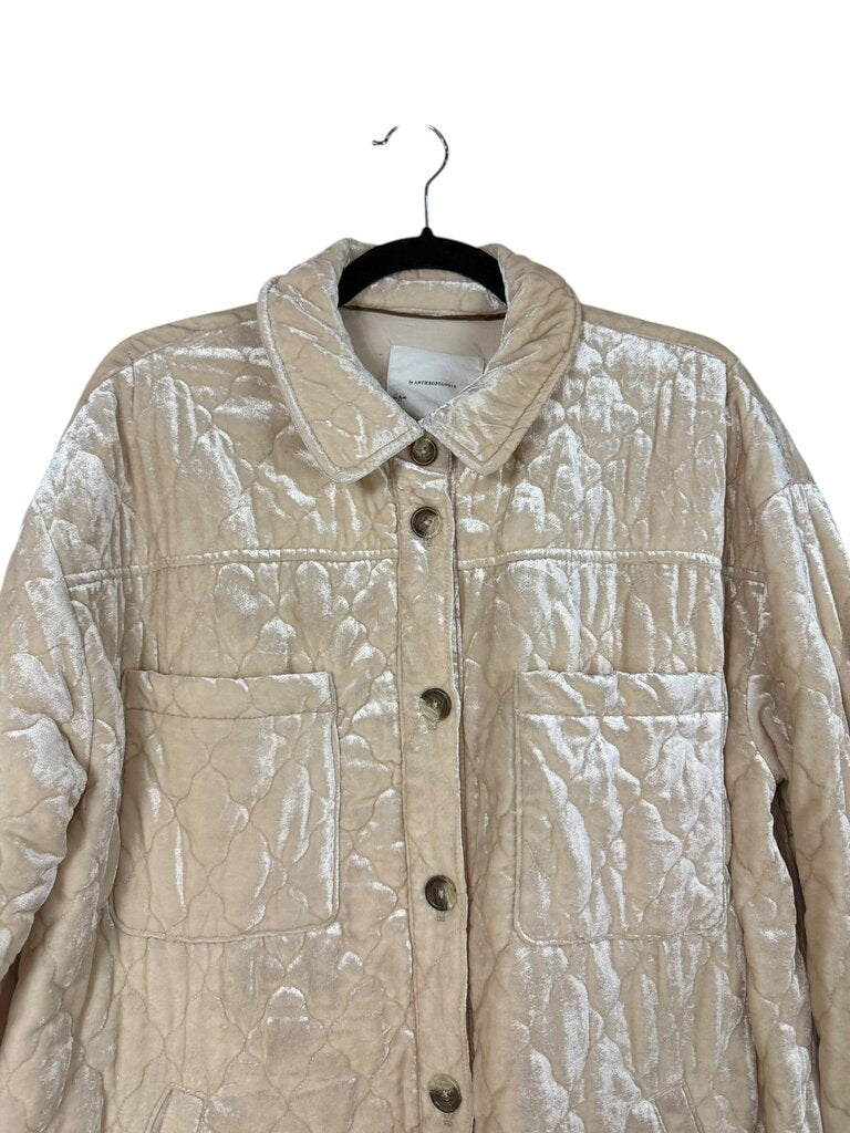 ANTHROPOLOGIE QUILTED VELVET SHACKET