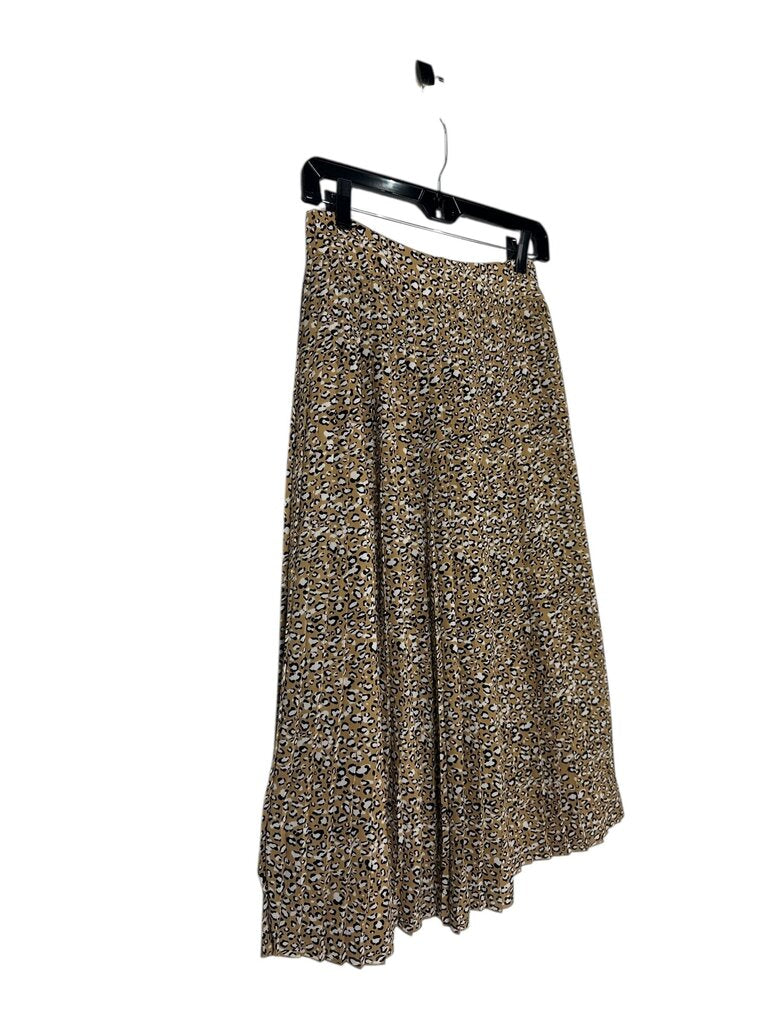 J. CREW ANIMAL PLEATED MIDI SKIRT