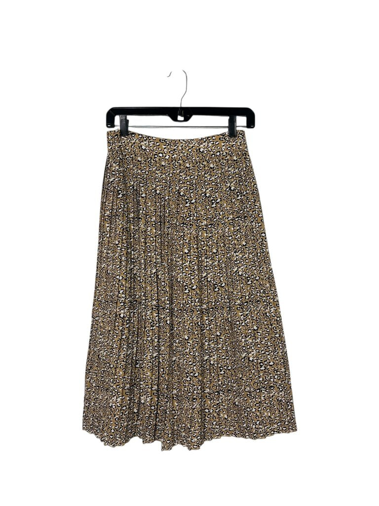 J. CREW ANIMAL PLEATED MIDI SKIRT