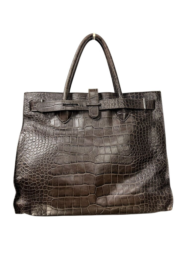FURLA LEATHER MOCK CROC SATCHEL