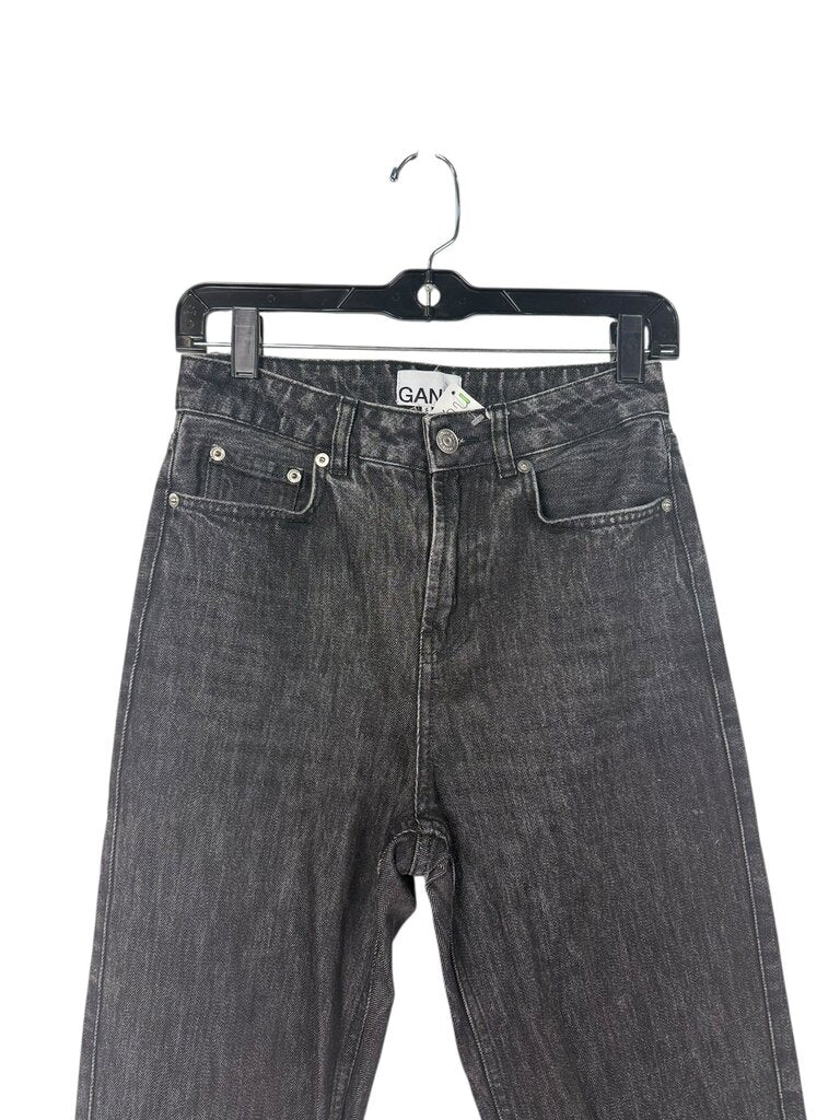 GANNI HIGH RISE STRAIGHT LEG JEAN