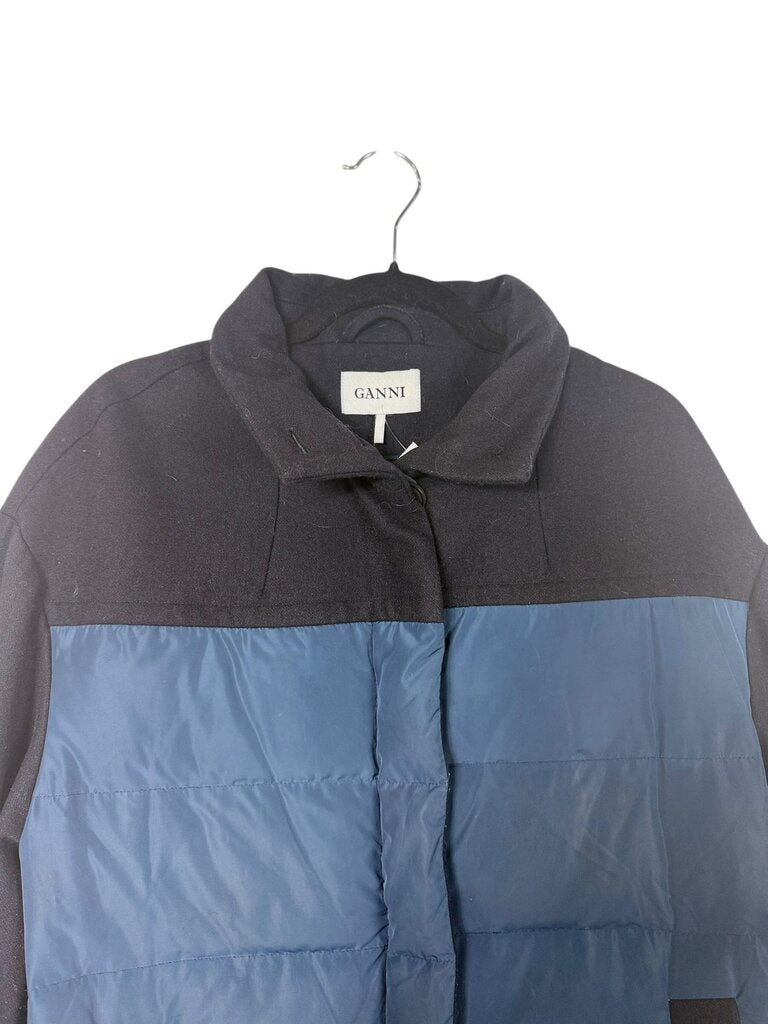 GANNI QUILTED WOOL LONG PUFFER