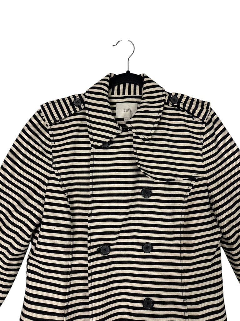 LOFT STRIPED DOUBLE BREATED COAT