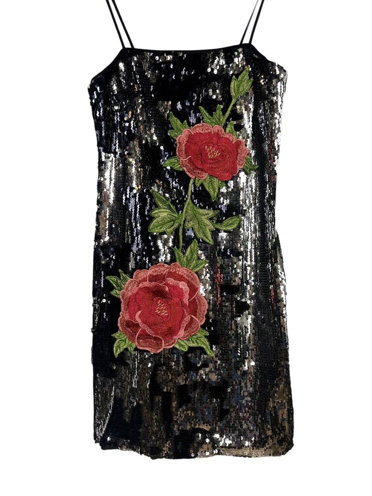 FOREVER 21 SEQUIN FLORAL MINI DRESS