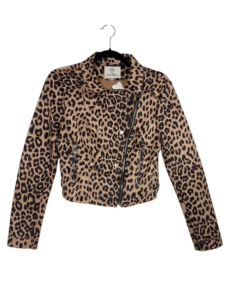 LUCY WANG ANIMAL PRINT MOTO JACKET