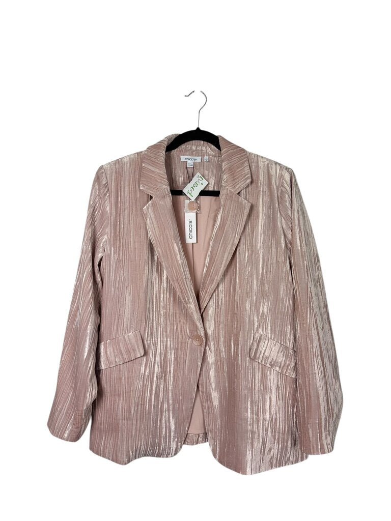 CHICO'S CRINKLE VELOR BLAZER