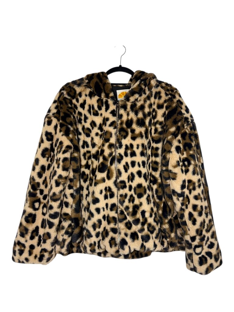 C&C FUZZY ANIMAL PATTERN ZIP UP JACKET