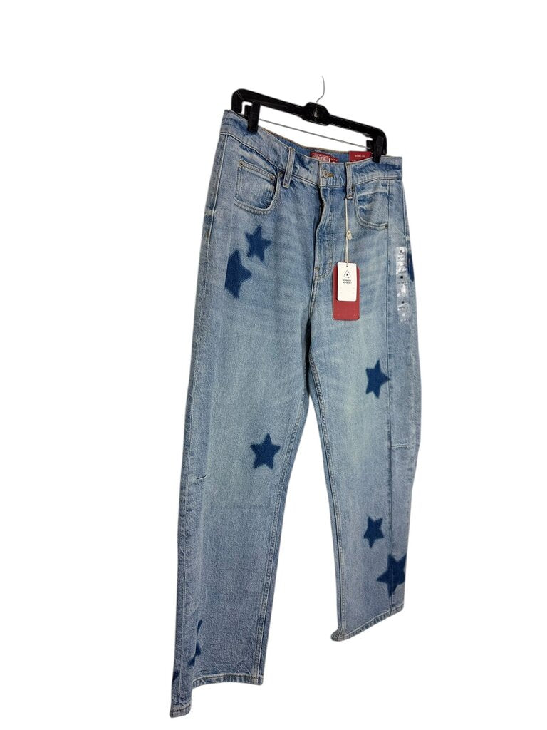 LUCKY BRAND STAR DETAIL BARREL JEANS