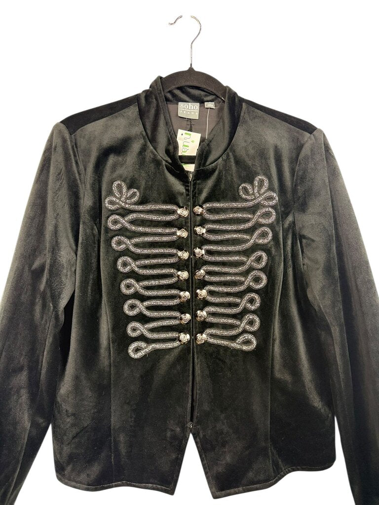 SOHO NY&C VELVET MILITARY STYLE JACKET