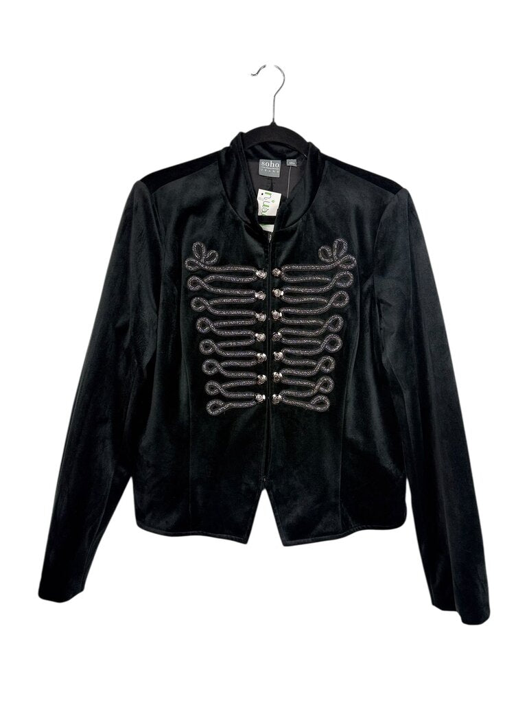 SOHO NY&C VELVET MILITARY STYLE JACKET