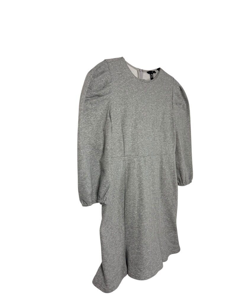 AQUA SWEATSHIRT STYLE PUFF SLEEVE DRESS