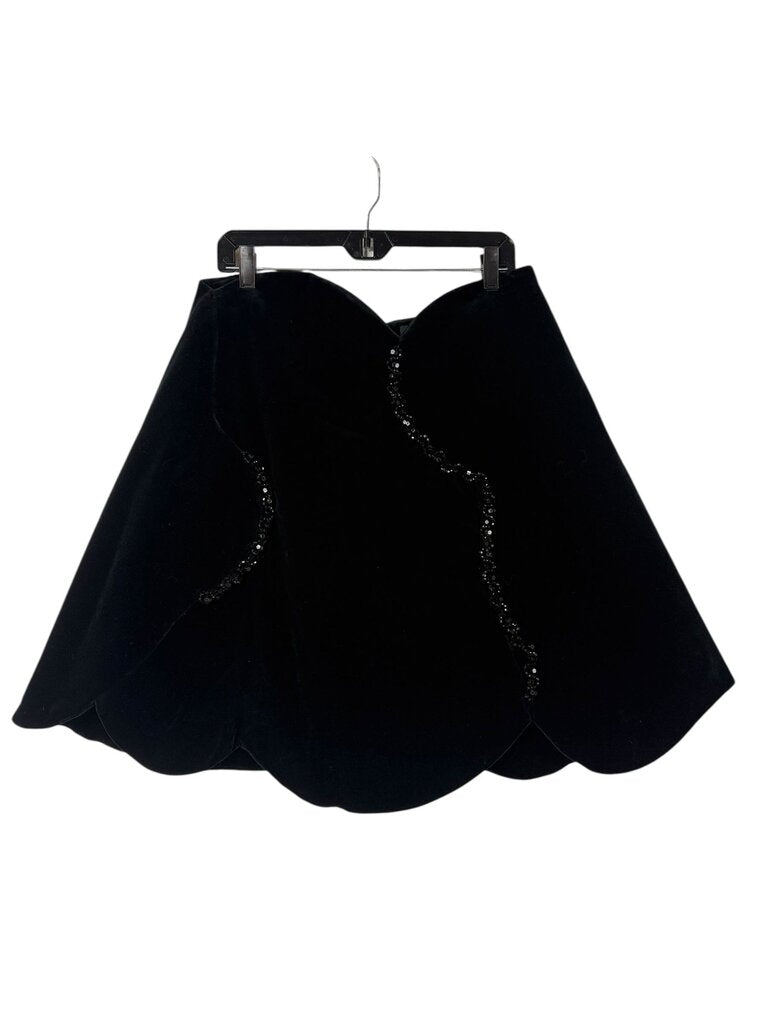 SIMONE ROCHA EMBELLISHED SCALLOPED VELVET SKIRT