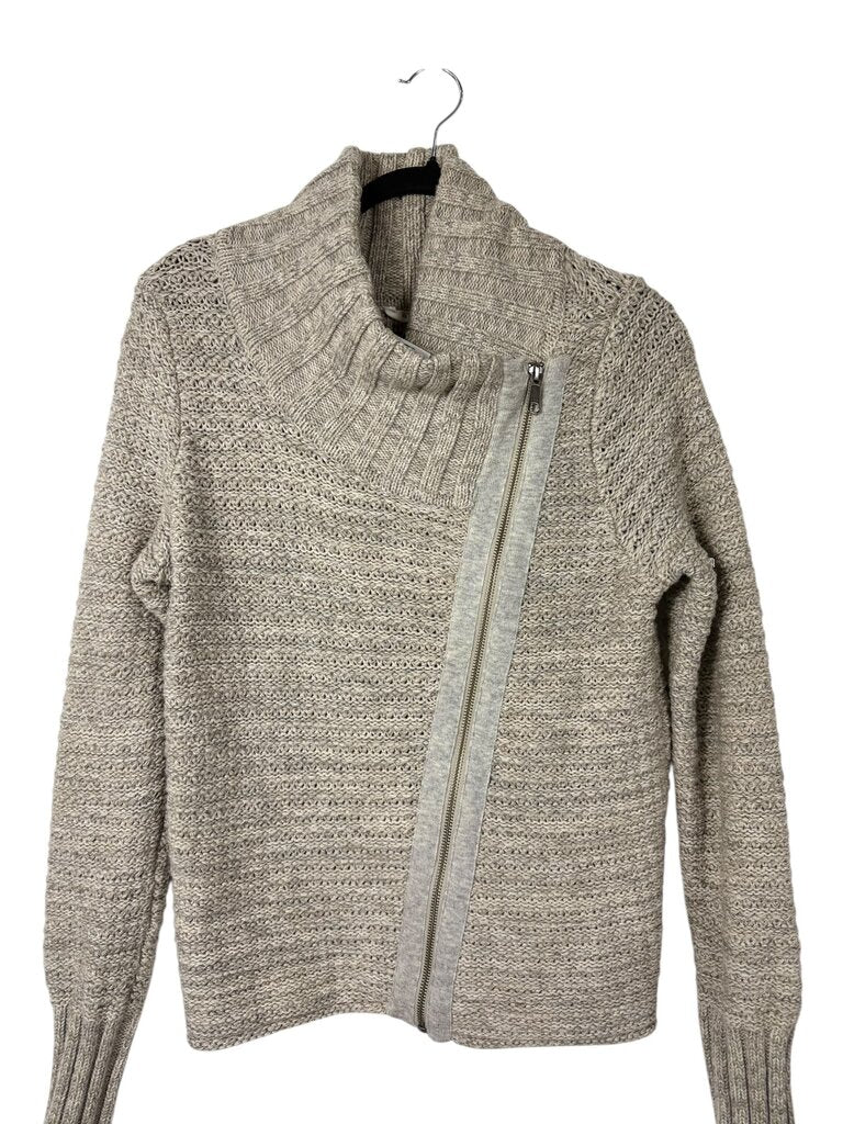 ATHLETA 100% MERINO WOOL ZIP SWEATER