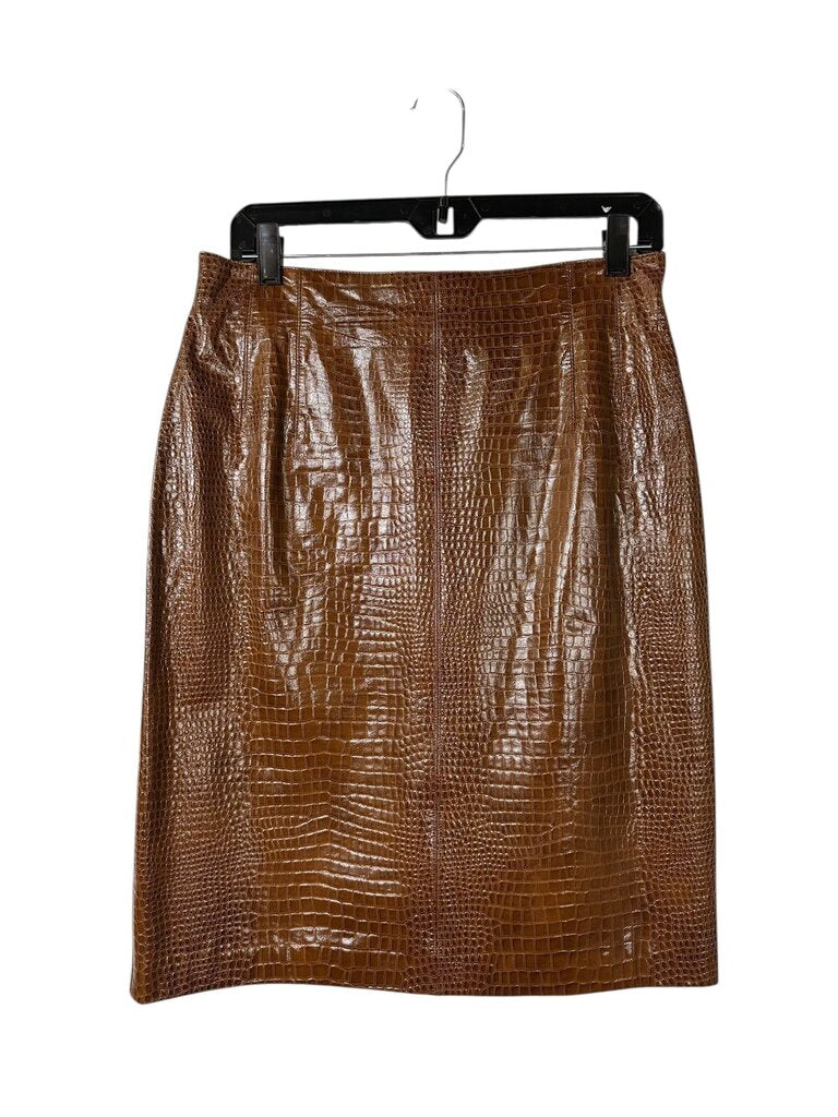 ESCADA EMBOSSED LEATHER PENCIL SKIRT