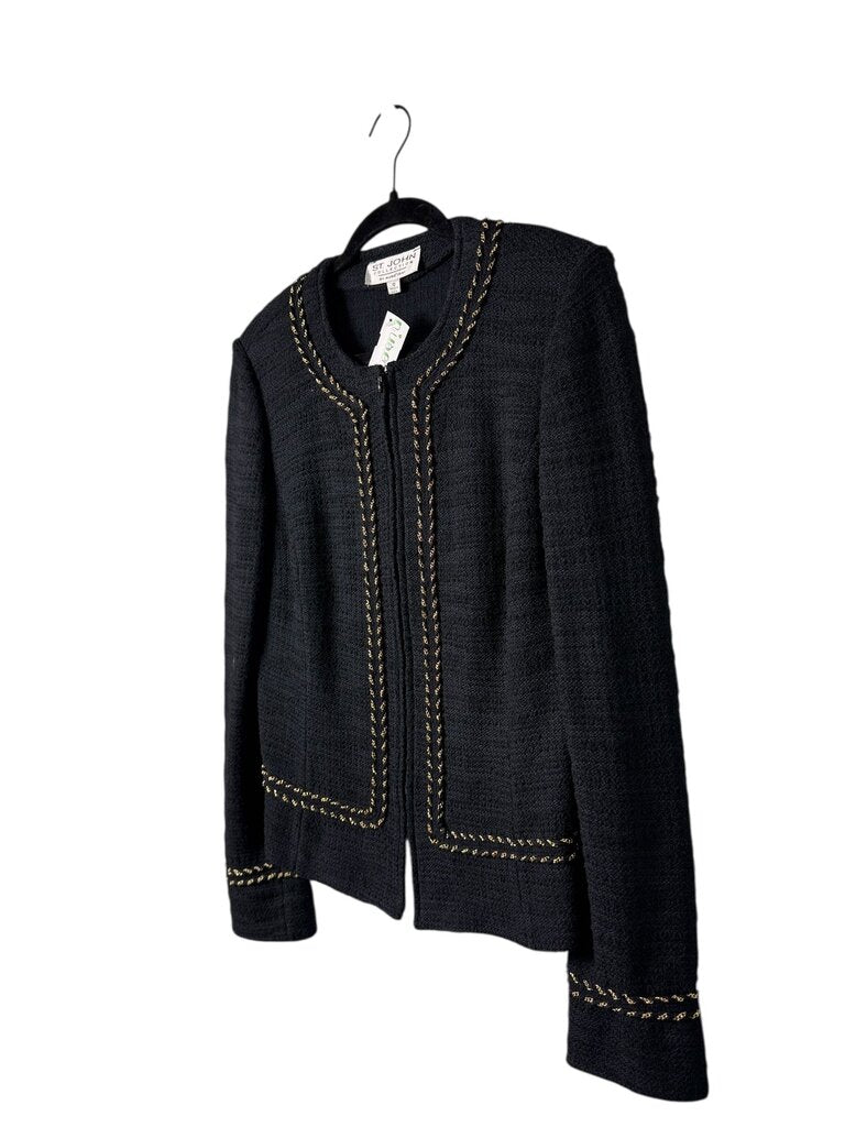 ST. JOHN GOLD CHAIN DETAIL BLAZER