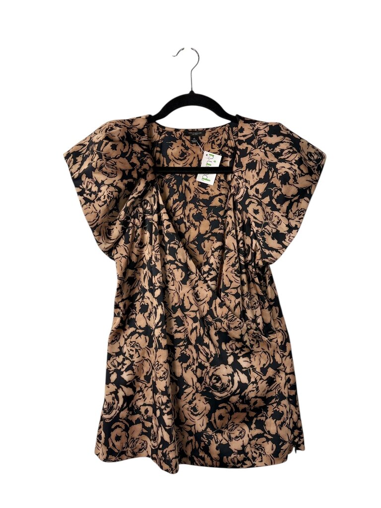 ANN TAYLOR PUFF SLEEVE FLORAL BLOUSE
