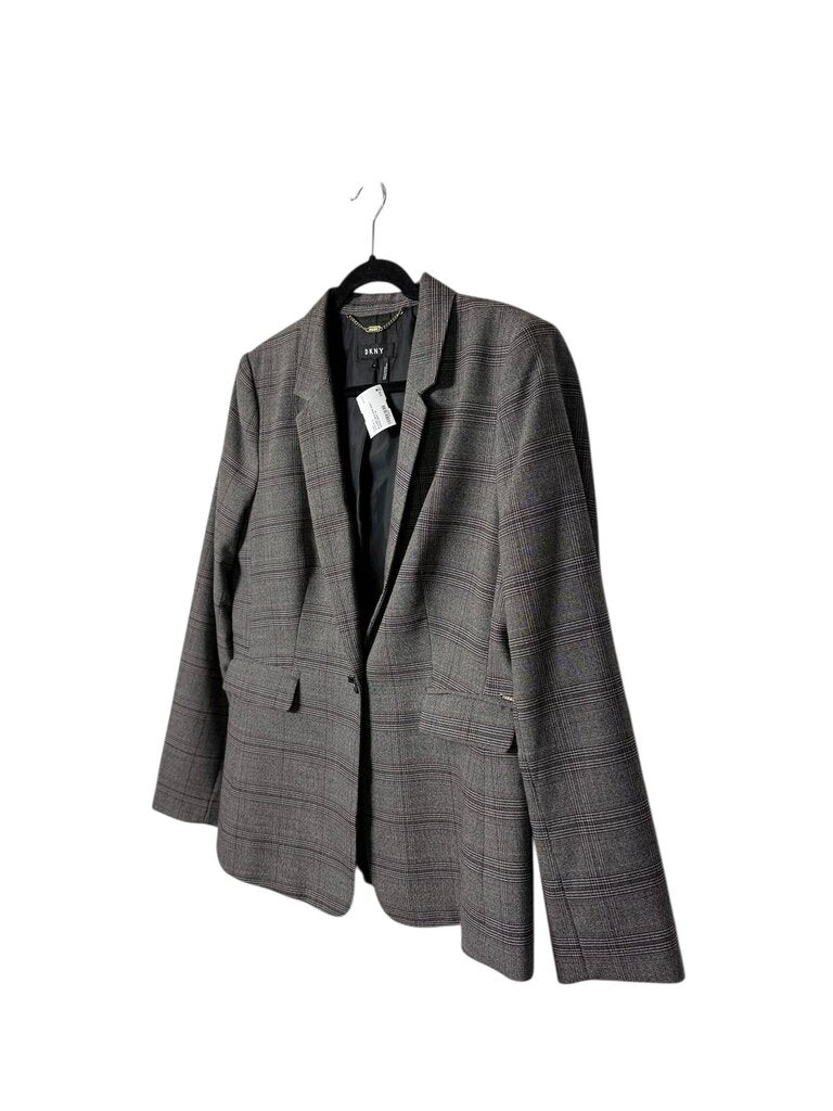 DKNY PLAID LINED BLAZER