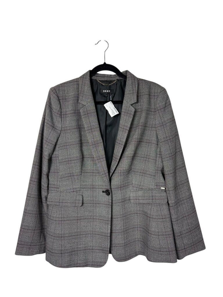 DKNY PLAID LINED BLAZER