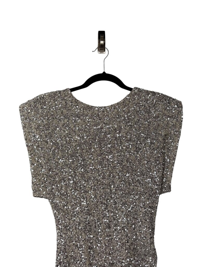 ZARA SEQUIN OPEN BACK FITTED DRESS