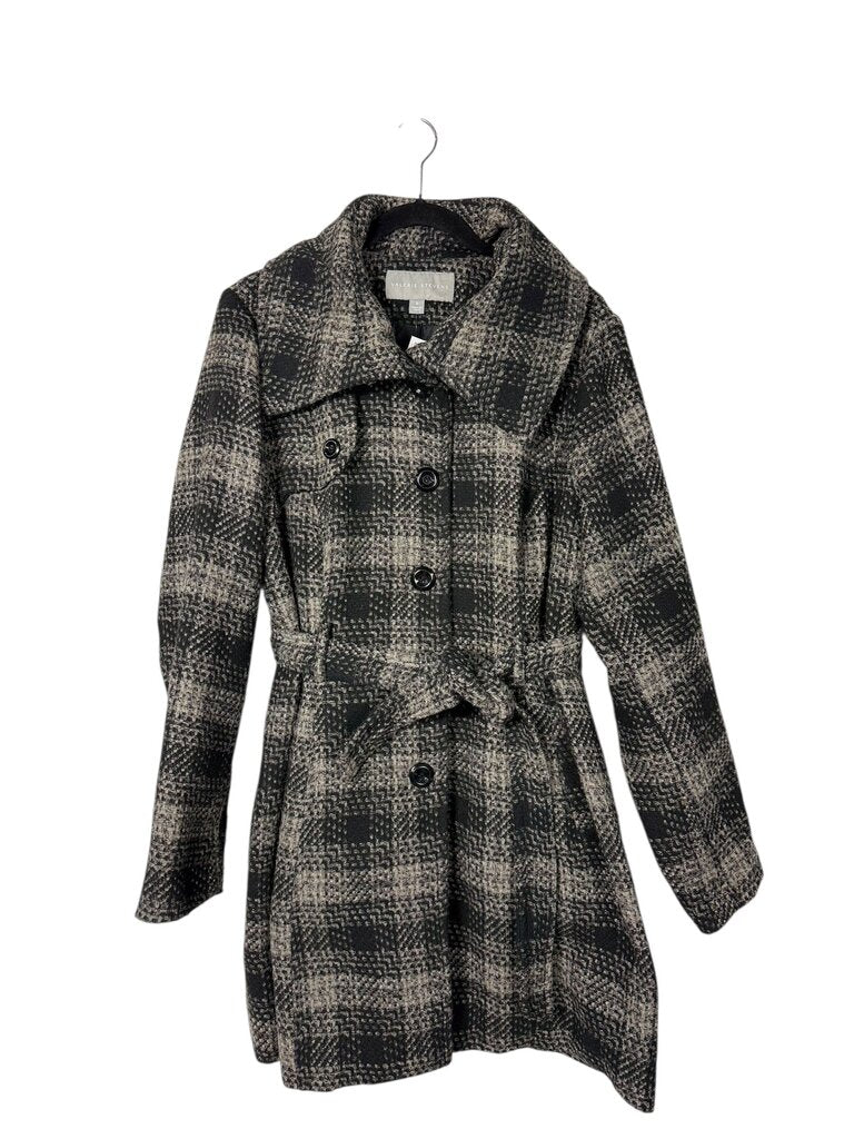 VALERIE STEVENS FLANNEL BELTED COAT