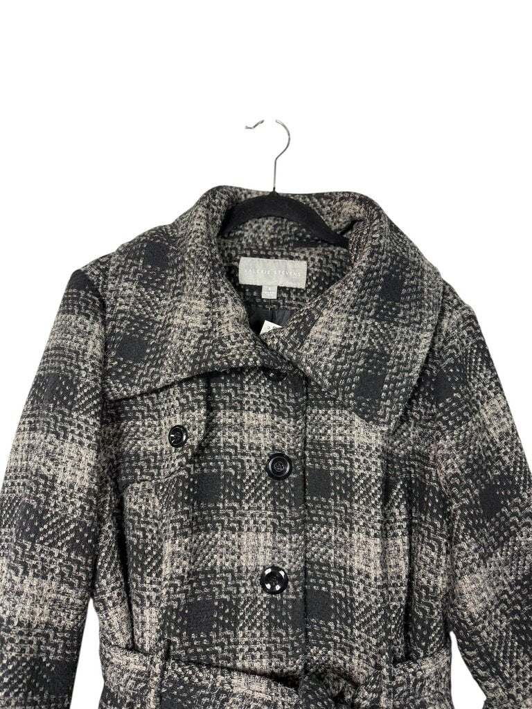 VALERIE STEVENS FLANNEL BELTED COAT
